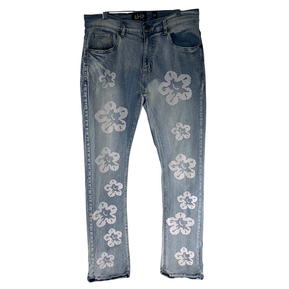 Another Hype Piece Men's Floral Straight Leg Jeans Size 34